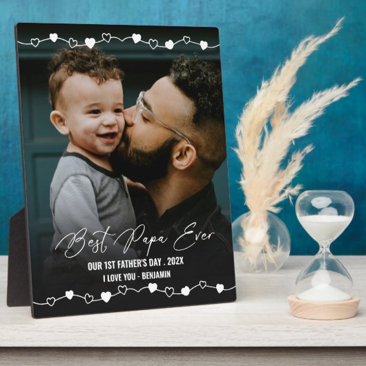 Best Papa Ever Photo 1st Fathers Day フォトプラーク (側面)