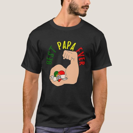 Best Papa Ever Portuguese Dad Fathers Day Tシャツ (正面)