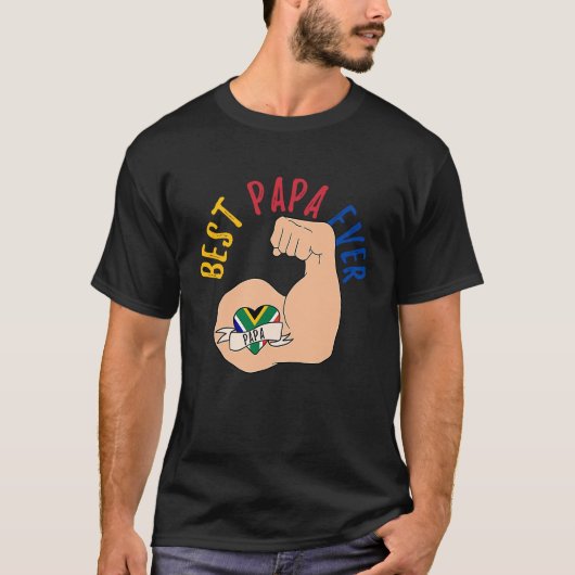Best Papa Ever South African Dad Fathers Day Tシャツ (正面)