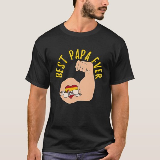 Best Papa Ever Spanish Dad Fathers Day Tシャツ (正面)