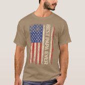 Best Papa Ever US American Flag Gifts For Fathers Tシャツ (正面)