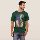 Best Papa Ever US American Flag Gifts for Fathers  Tシャツ (正面フル)