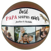 Best Papa Saurus Ever Photo Collage バスケットボール (正面)