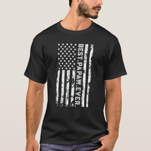 Best Papaw Ever American Flag Tシャツ (正面)
