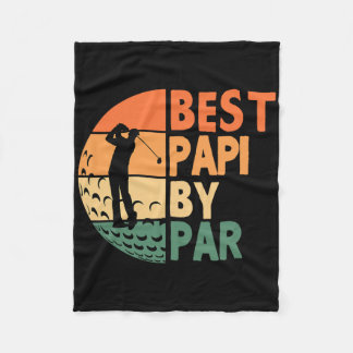 Best Papi By Par Golfing Funny Golf Golfer フリースブランケット