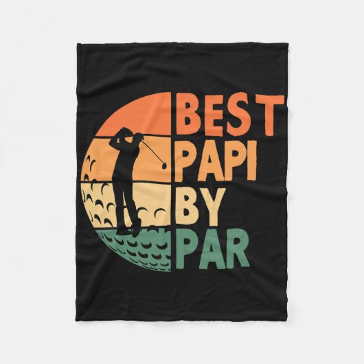 Best Papi By Par Golfing Funny Golf Golfer フリースブランケット (正面)