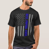 Best Papou Ever US American Flag   For Father's Da Tシャツ (正面)