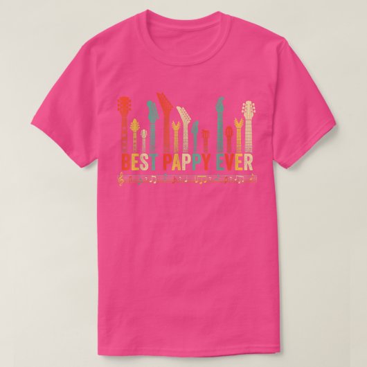 Best Pappy Ever Guitar Lover Funny Guitarist Fathe Tシャツ (デザイン正面)