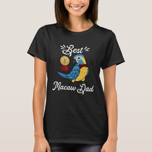 Best Parrot Dad I Blue throated Macaw Tシャツ (正面)