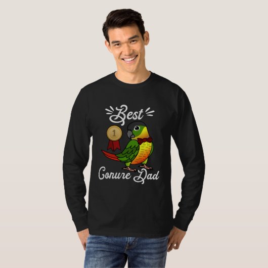 Best Parrot Dad I Yellow sided Green Cheek Conure Tシャツ (正面フル)