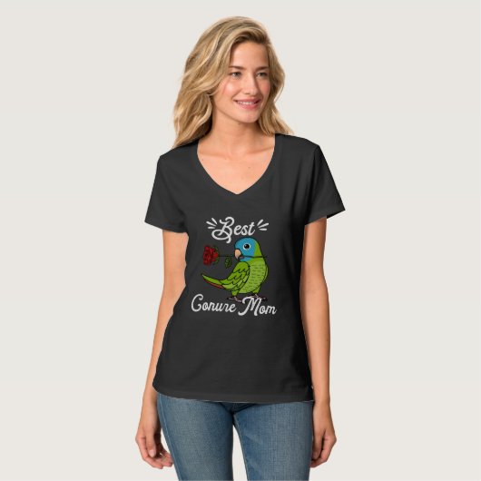 Best Parrot Mom I Blue crowned Conure Tシャツ (正面フル)