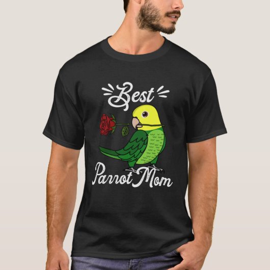 Best Parrot Mom I Double Yellow headed Amazon Tシャツ (正面)