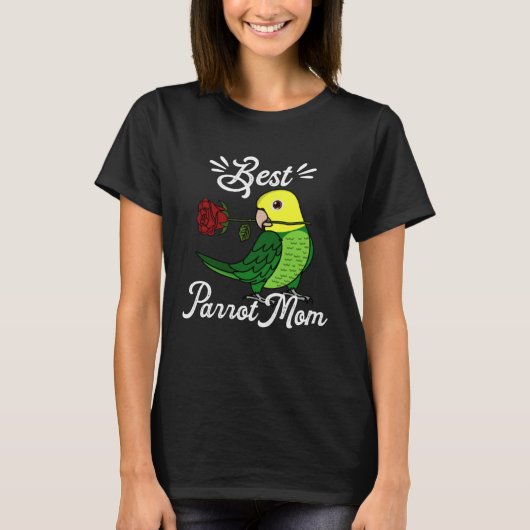 Best Parrot Mom I Double Yellow headed Amazon Tシャツ (正面)