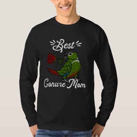 Best Parrot Mom I Green Cheek Conure Tシャツ (正面)