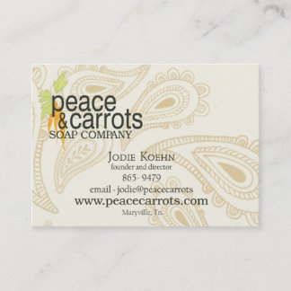 Best PeaceおよびCarrots Soap Companyの名刺 名刺