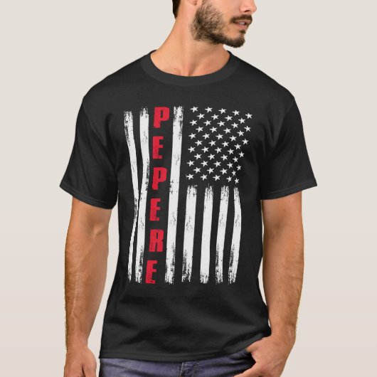 Best Pepere Ever US Flag For Stepdad Fatheru2019s  Tシャツ (正面)