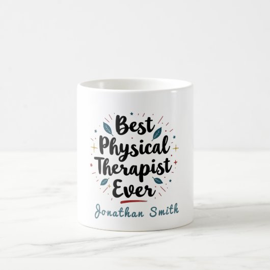 Best Physical Therapist Ever Typography Gift コーヒーマグカップ (中央)