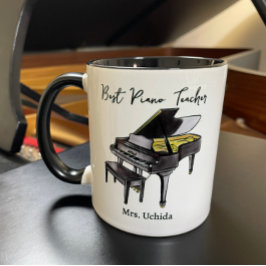 Best Piano Teacher Custom Name Grand Piano gift ツートーンマグカップ