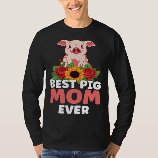 Best Pig Mom Ever Farm Kids Piglet Tシャツ (正面)