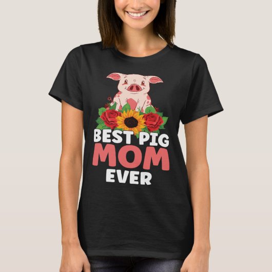 Best Pig Mom Ever Farm Kids Piglet Tシャツ (正面)