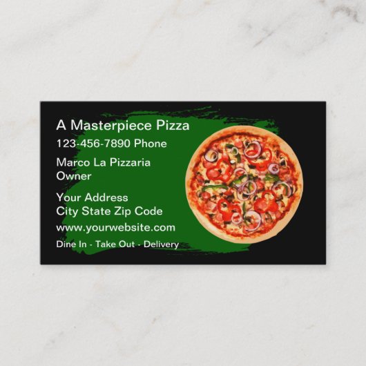 Best Pizza Shop Business Cards 名刺 (正面)