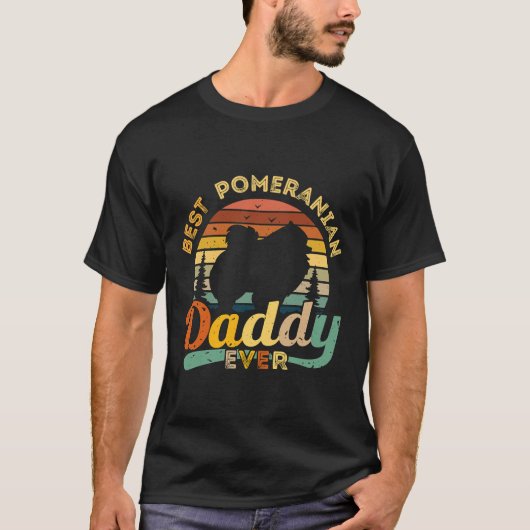 Best Pomeranian Daddy Ever Retro Vintage Tシャツ (正面)