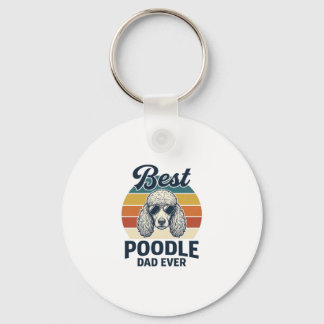 Best Poodle Dad Ever Vintage Engraved Dog Shirt_1 キーホルダー
