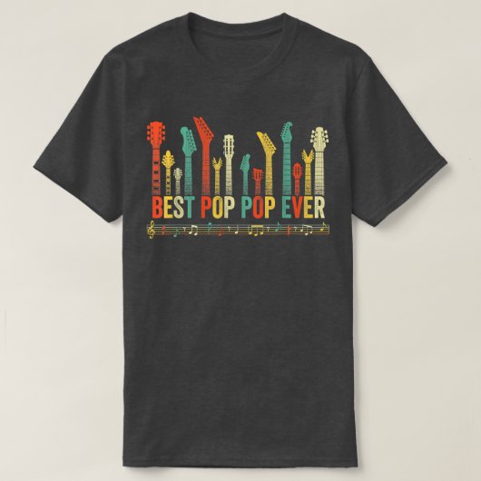 Best Pop Pop Ever Guitar Lover Funny Guitarist Fat Tシャツ (デザイン正面)