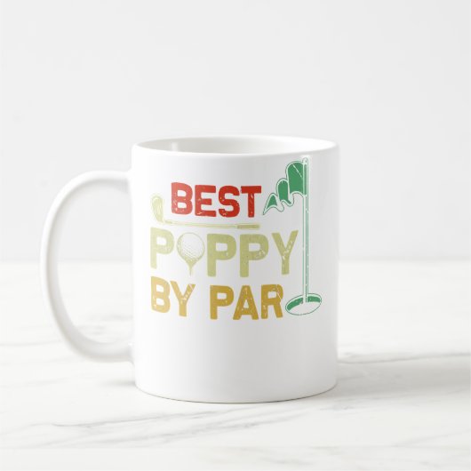 Best Poppy By Par Fathers Day Golf Father'S Day Go コーヒーマグカップ (左)