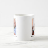Best Poppy Ever Two Photo Personalized Grandfather コーヒーマグカップ (中央)