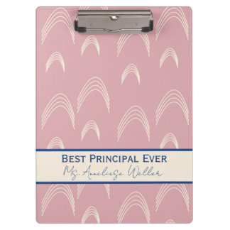 Best Principal Ever Personalized Boho Rainbow クリップボード