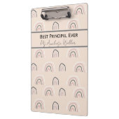 Best Principal Ever Personalized Boho Rainbow クリップボード (左)