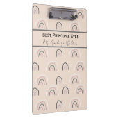 Best Principal Ever Personalized Boho Rainbow クリップボード (右)