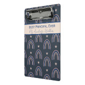 Best Principal Ever Personalized Boho Rainbow ミニクリップボード (アングル2)