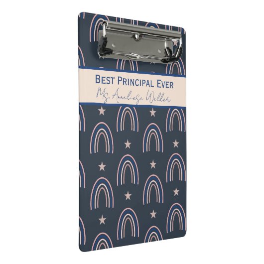Best Principal Ever Personalized Boho Rainbow ミニクリップボード (アングル)