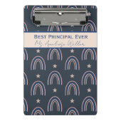 Best Principal Ever Personalized Boho Rainbow ミニクリップボード (正面)