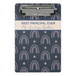 Best Principal Ever Personalized Boho Rainbow ミニクリップボード