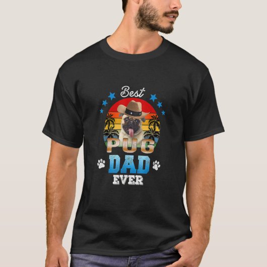 Best Pug Dad Ever Best Dad Dog   Men Tシャツ (正面)