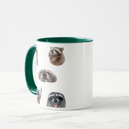 Best Raccoon Meme Compilation Funny Meme Set Mug マグカップ (正面左)