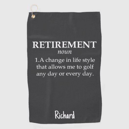 Best Retirement Gifts For Golfers Funny Retired ゴルフタオル (正面)