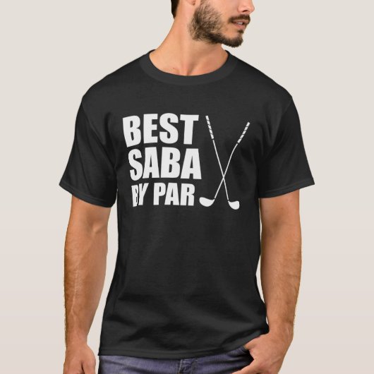 Best Saba By Par Jewish Grandpa Golfer Pun Tシャツ (正面)