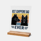 Best Schipperke Dad Ever Retro Dog Vector Design_1 アクリルサイン (傾斜)