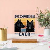 Best Schipperke Dad Ever Retro Dog Vector Design_1 アクリルサイン (ウェディング)