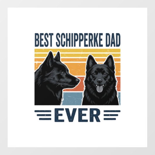 Best Schipperke Dad Ever Retro Dog Vector Design_1 ウィンドウサイン (シート)