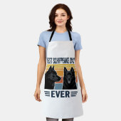 Best Schipperke Dad Ever Retro Dog Vector Design_1 エプロン (着用した状態)