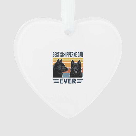 Best Schipperke Dad Ever Retro Dog Vector Design_1 オーナメント (正面)