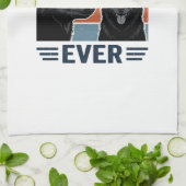 Best Schipperke Dad Ever Retro Dog Vector Design_1 キッチンタオル (折り畳み)