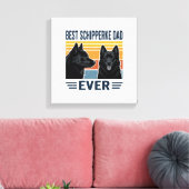 Best Schipperke Dad Ever Retro Dog Vector Design_1 キャンバスプリント (インサイチュ (リビング))