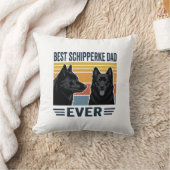 Best Schipperke Dad Ever Retro Dog Vector Design_1 クッション (ブランケット)