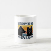 Best Schipperke Dad Ever Retro Dog Vector Design_1 コーヒーマグカップ (中央)